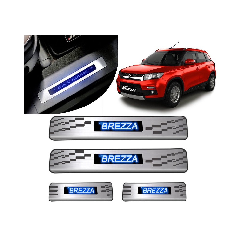 Buy Order Car LED Scuff Foot Step Plate for Brezza Online Adibuja